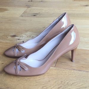 Prada Patten leather nude pumps